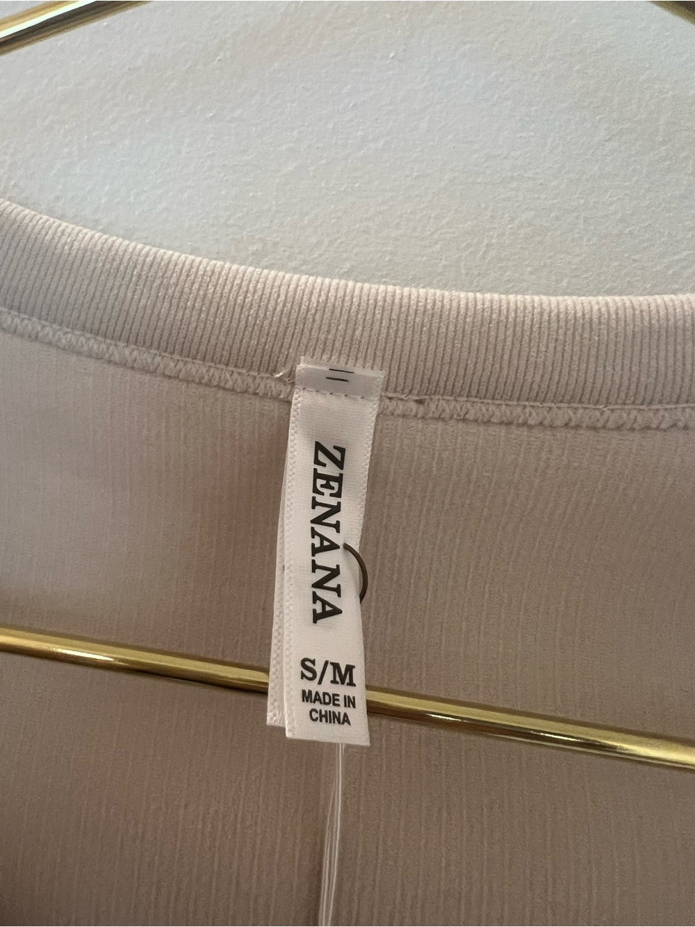 Zenana Ribbed V-Neck Crop Top in Beige - Picture 2 of 4
